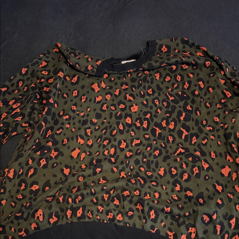 Levi's Black and Orange Leopard Print Sweatshirt